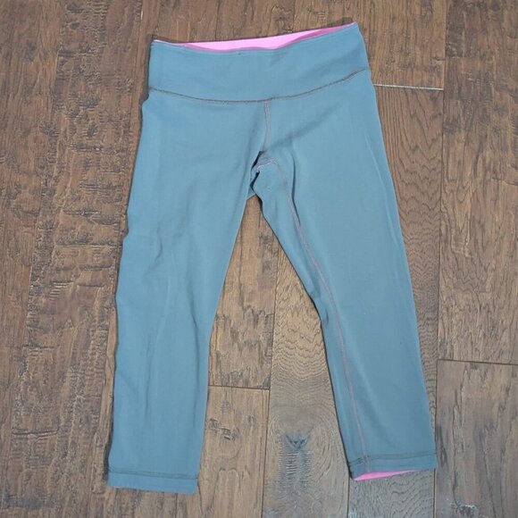 Lululemon Wunder Under Crop Reversible 8 bleached coral gray - Picture 4 of 8